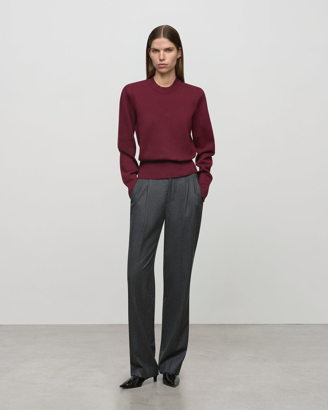Eleanor Trouser in Charcoal Flannel