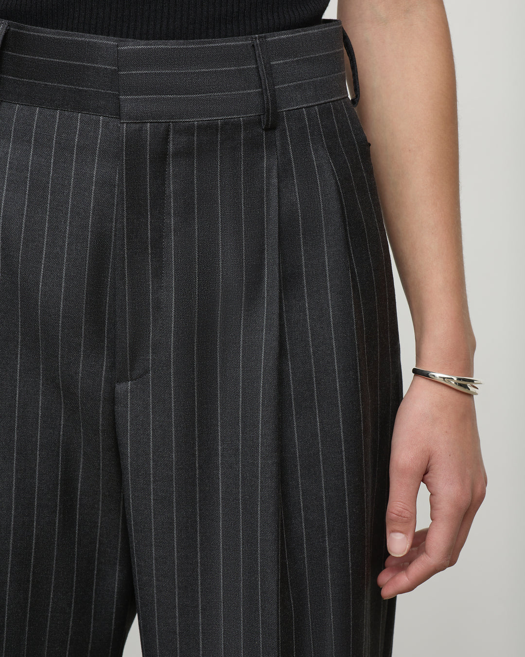 Georgina Trouser in Charcoal Pinstripe