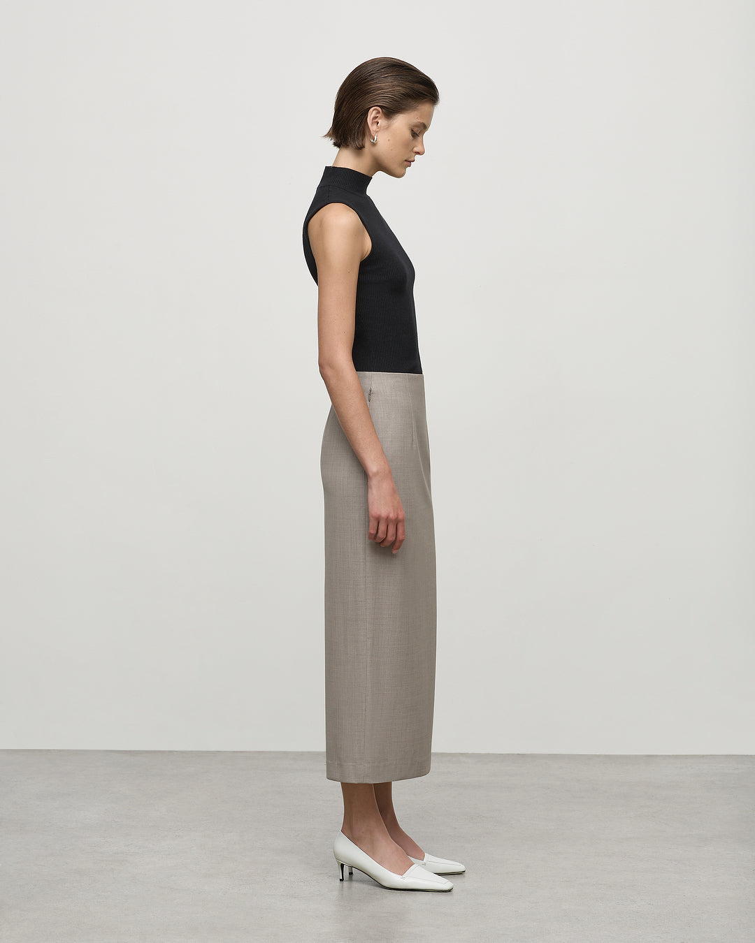 Midi Skirt in Oyster
