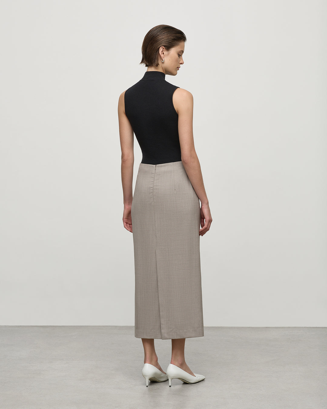 Midi Skirt in Oyster