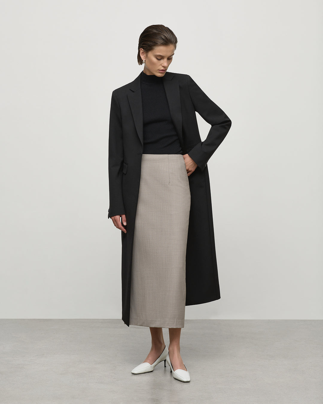 Midi Skirt in Oyster