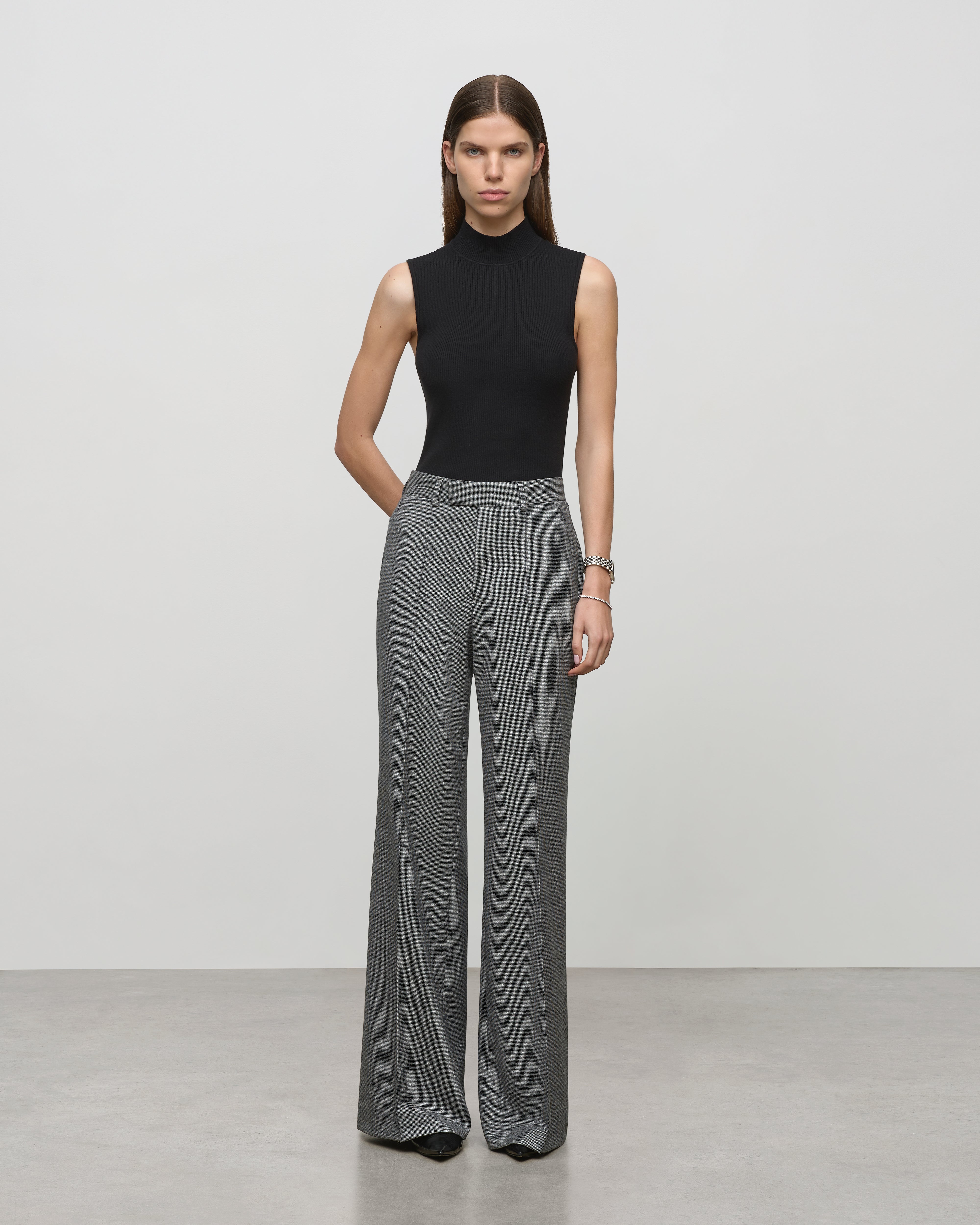 Rosa Trouser in Baby Houndstooth