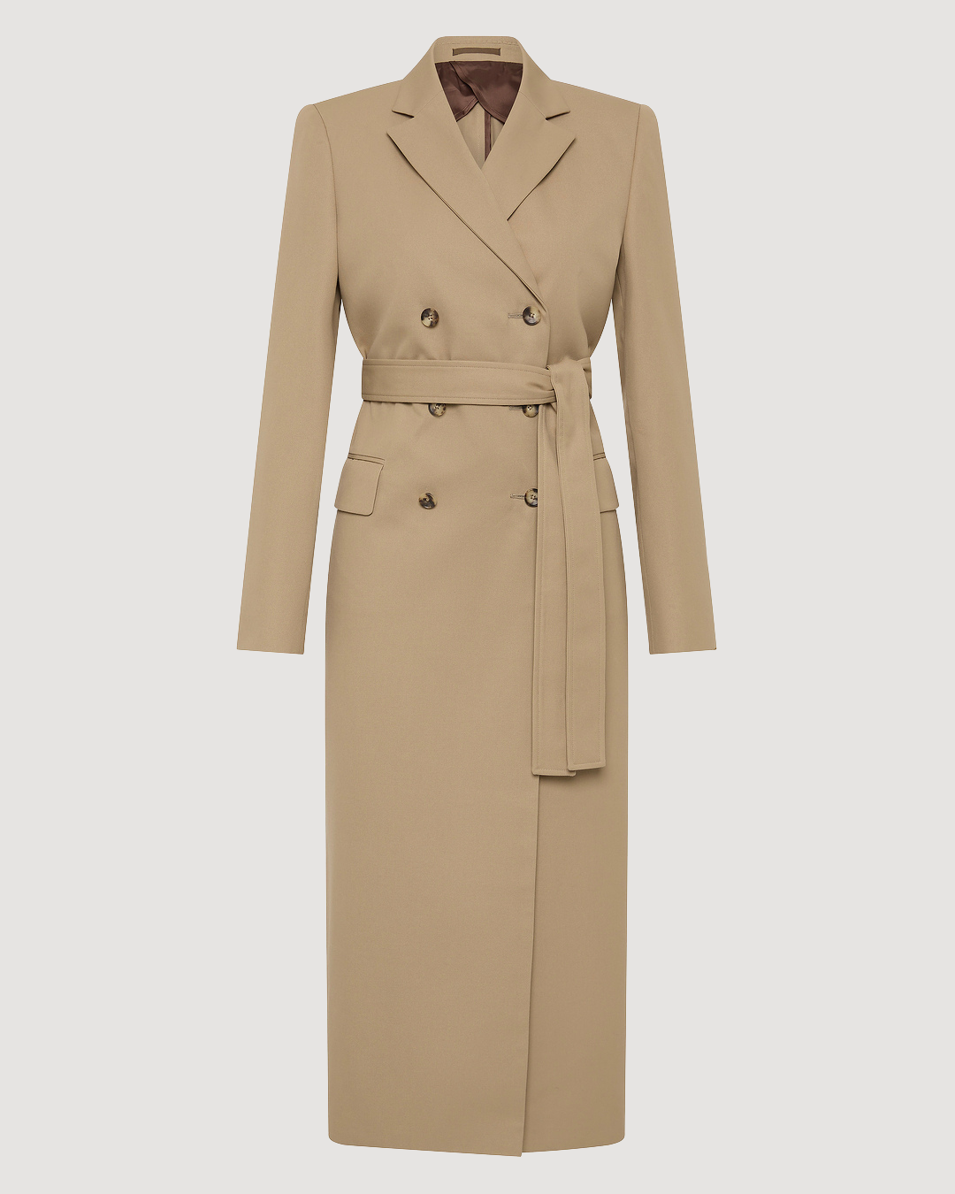 Double Breasted Trench Coat in Sandstone