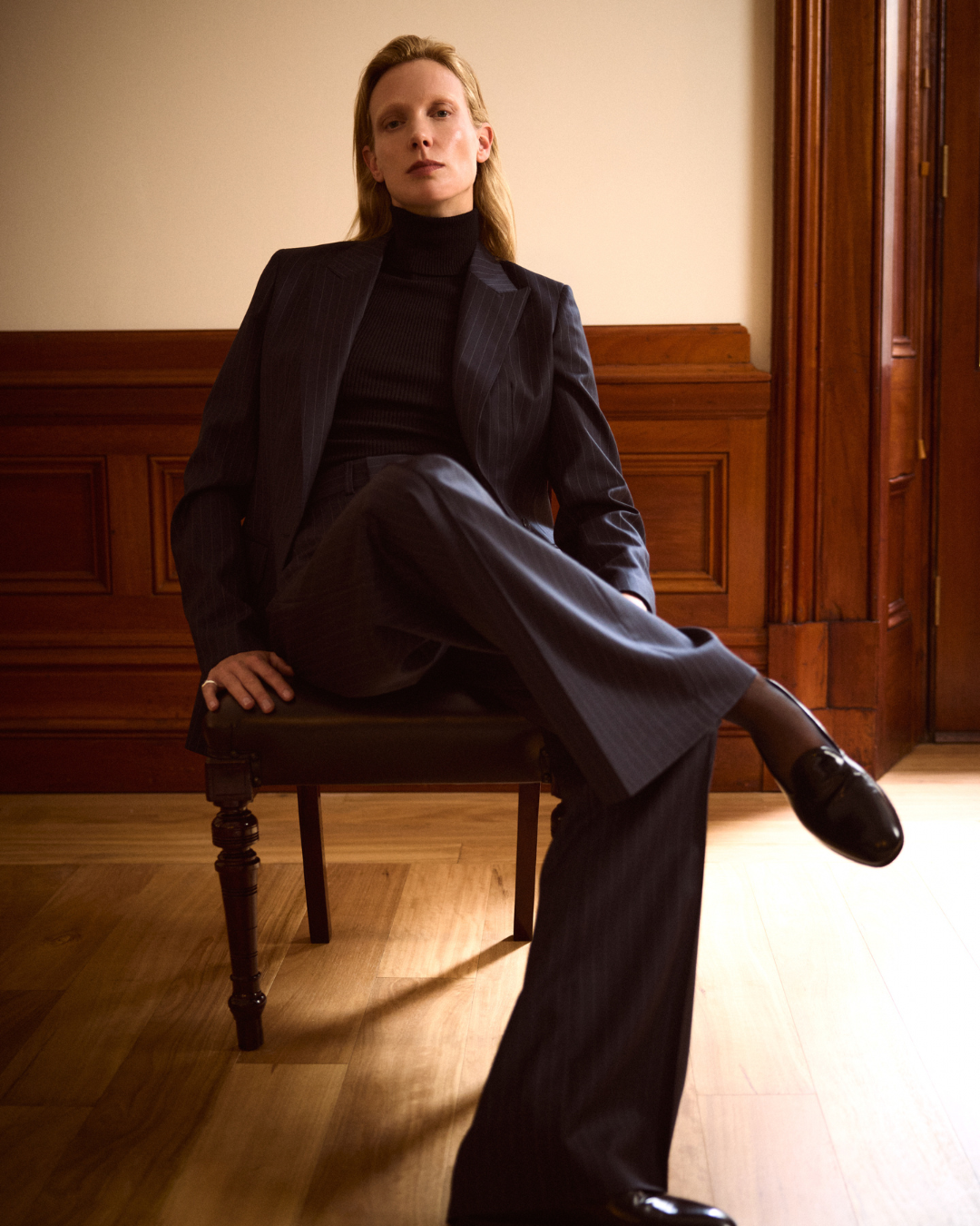 Rosa Trouser in French Pinstripe