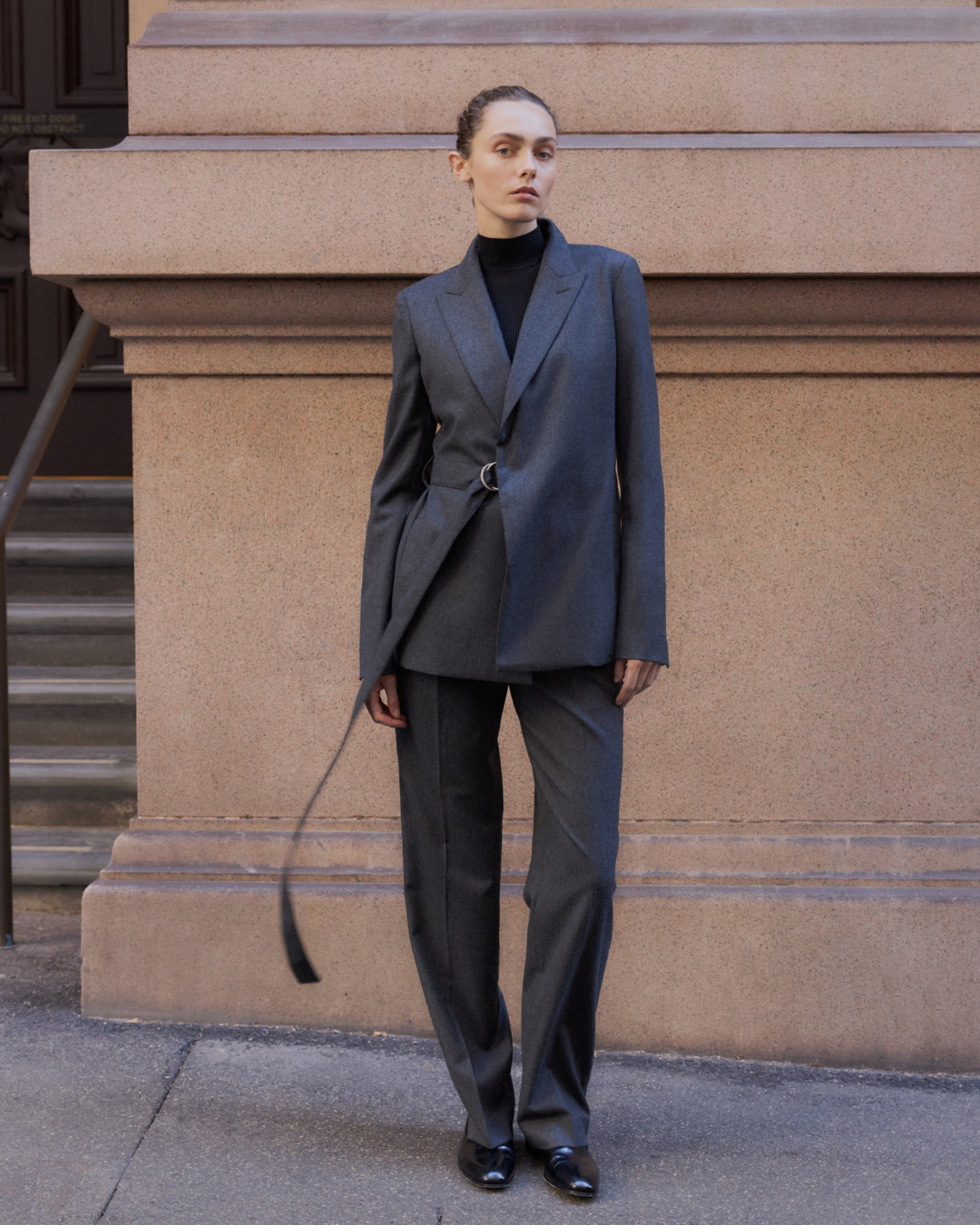 Eleanor Trouser in Charcoal Flannel
