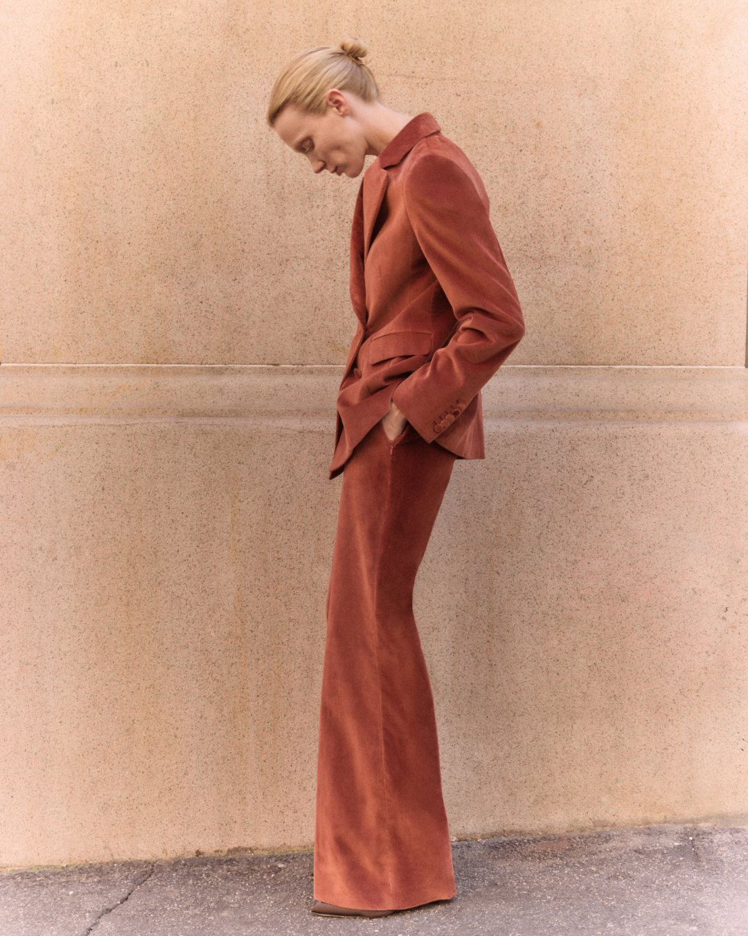 Rosa Flared Trouser in Burnt Orange