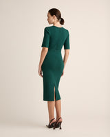 Organic Supima Crepe Midi Dress with Mint® in Emerald