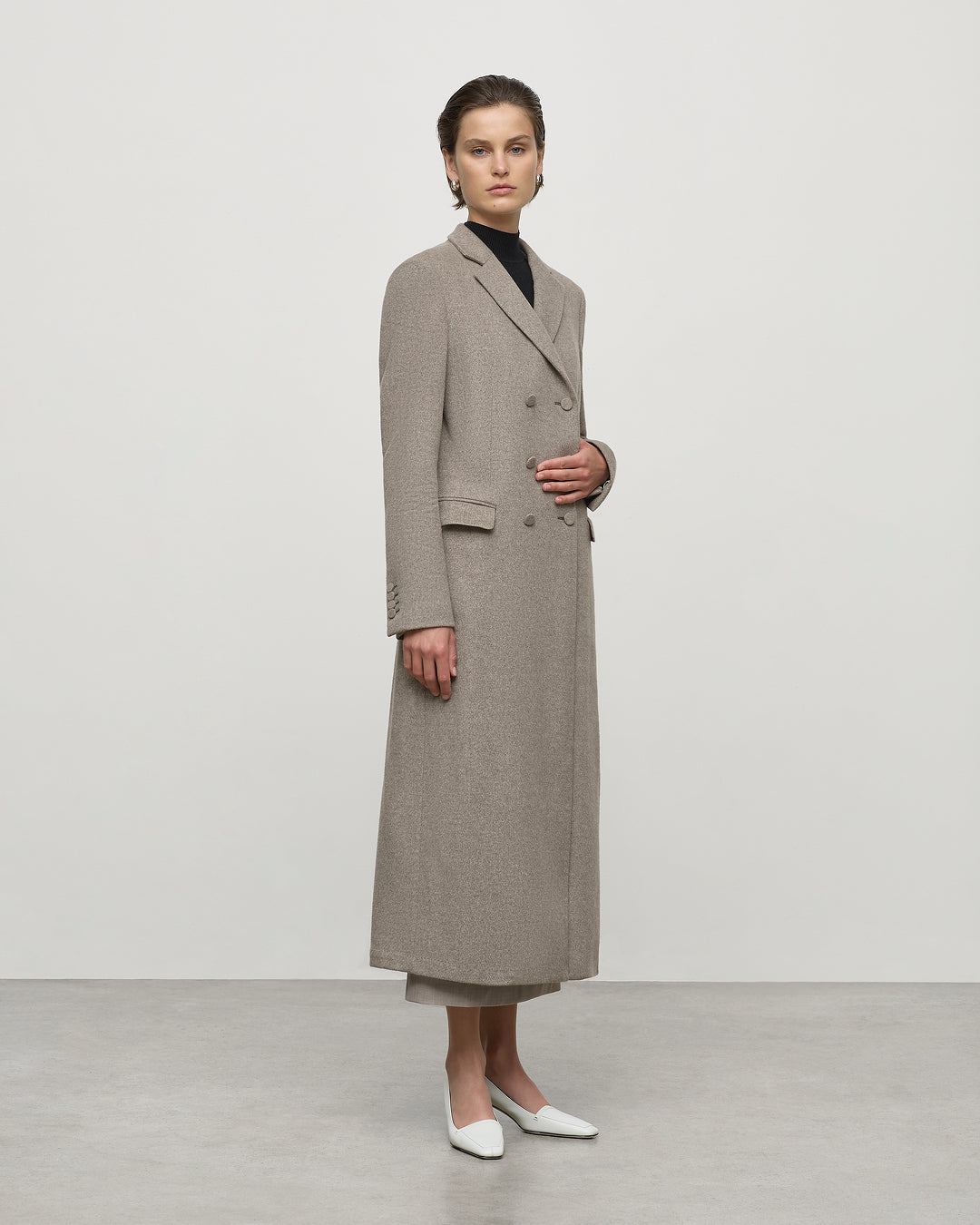 Double Breasted Coat in Grey