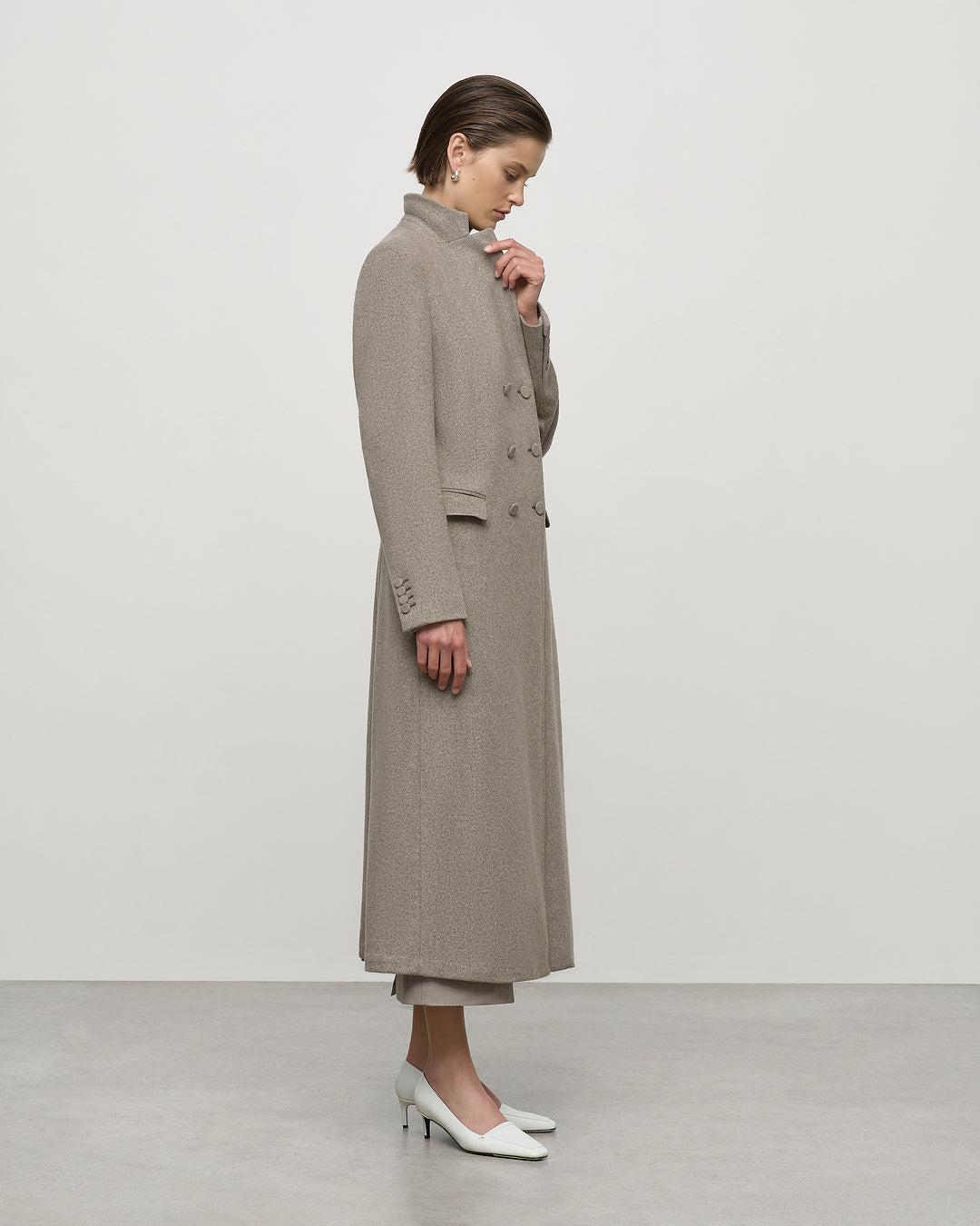 Double Breasted Coat in Grey