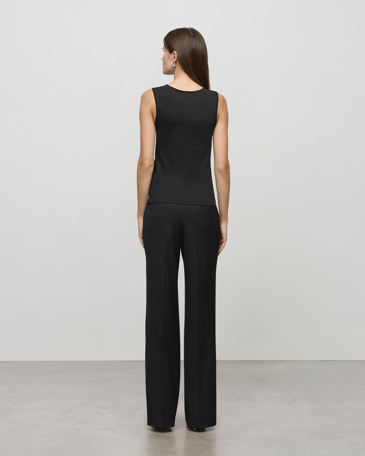 Scoop Neck Knit Tank in Black