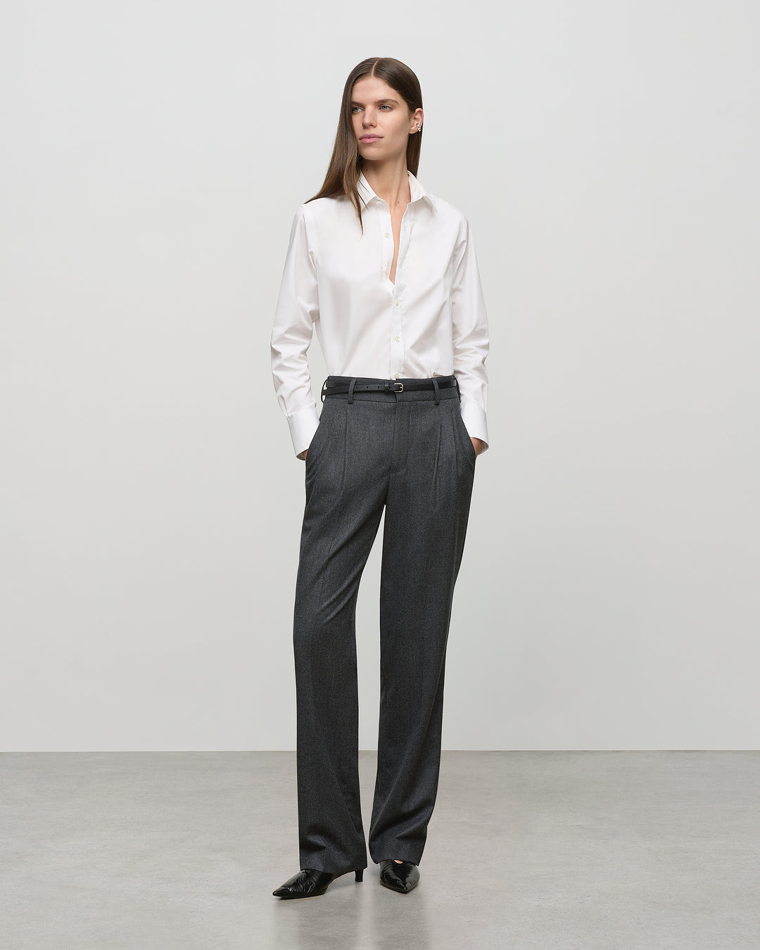 Eleanor Trouser in Charcoal Flannel