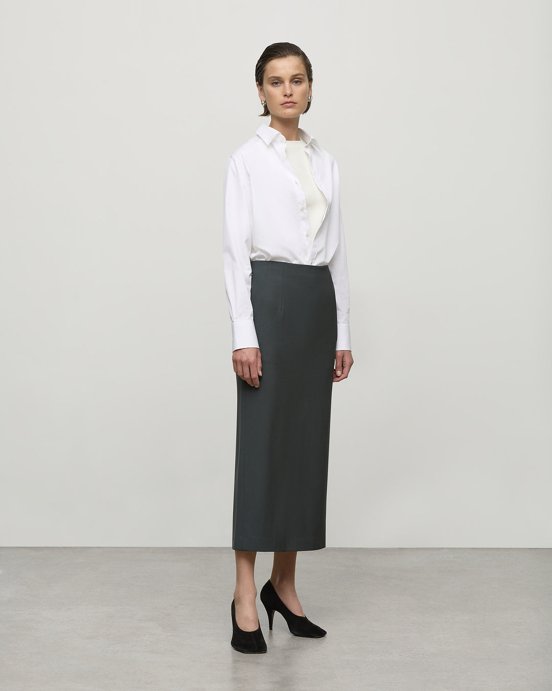 Midi Skirt in Olive Leaf