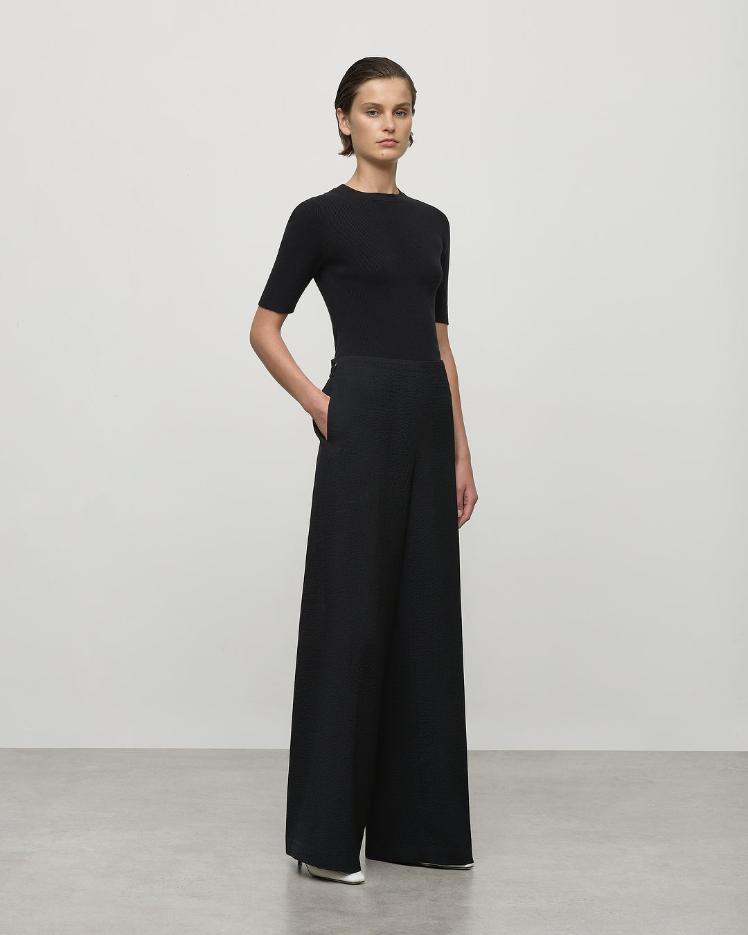 Marie Palazzo Trouser in Seersucker