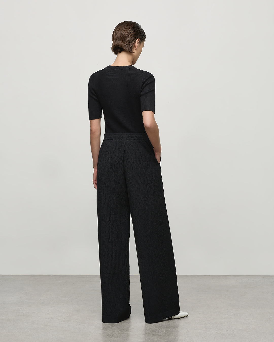 Marie Palazzo Trouser in Seersucker