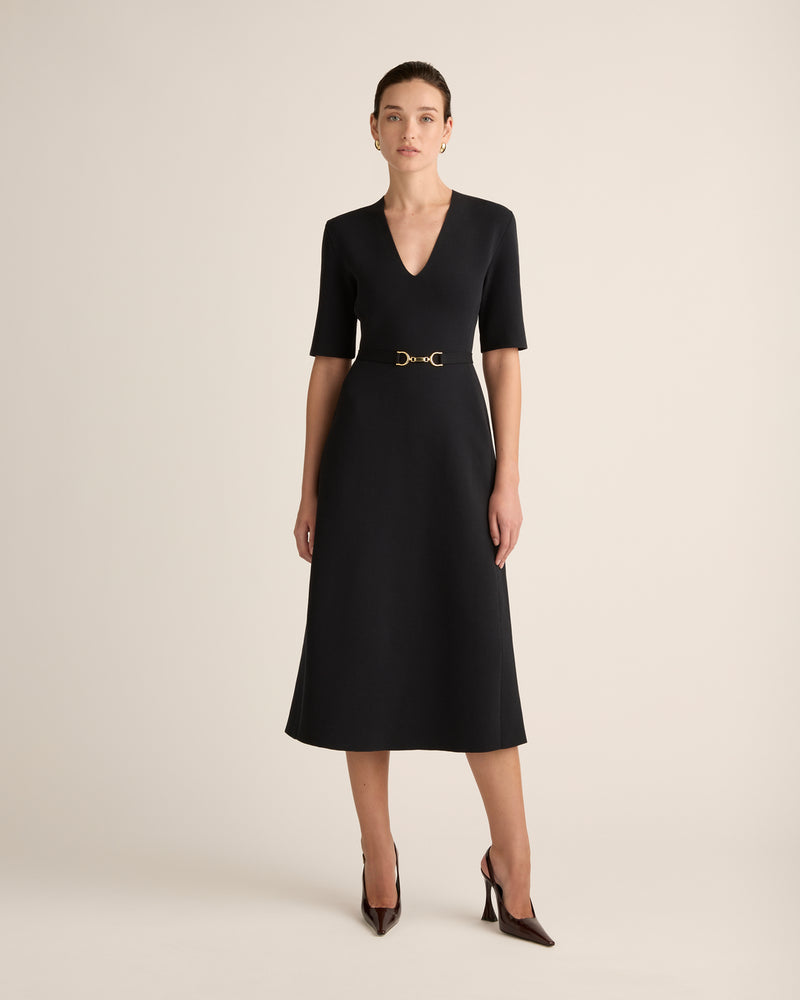 Organic Supima Crepe Maestro Dress with Mint® in Black