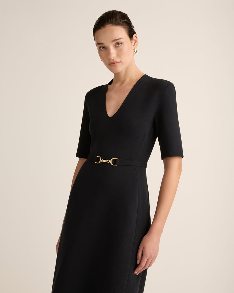 Organic Supima Crepe Maestro Dress with Mint® in Black