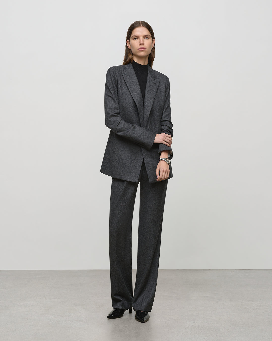 Eleanor Trouser in Charcoal Flannel