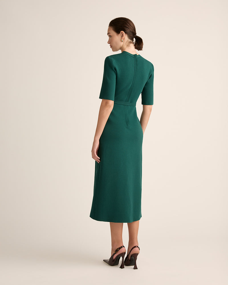 Organic Supima Crepe Maestro Dress with Mint® in Emerald