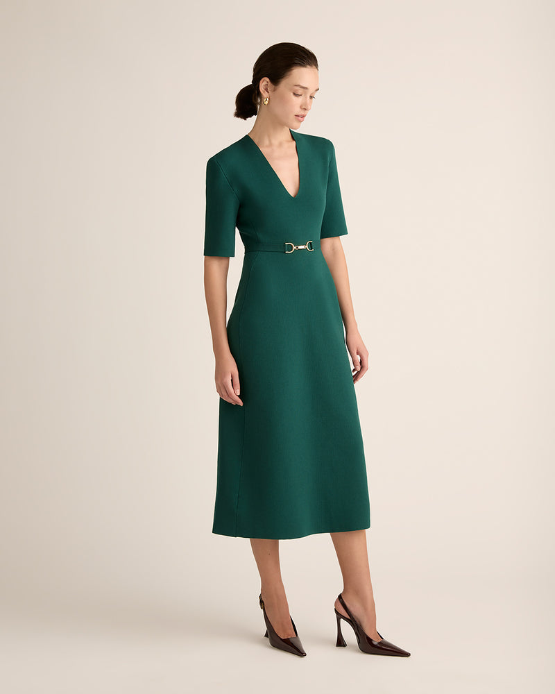 Organic Supima Crepe Maestro Dress with Mint® in Emerald