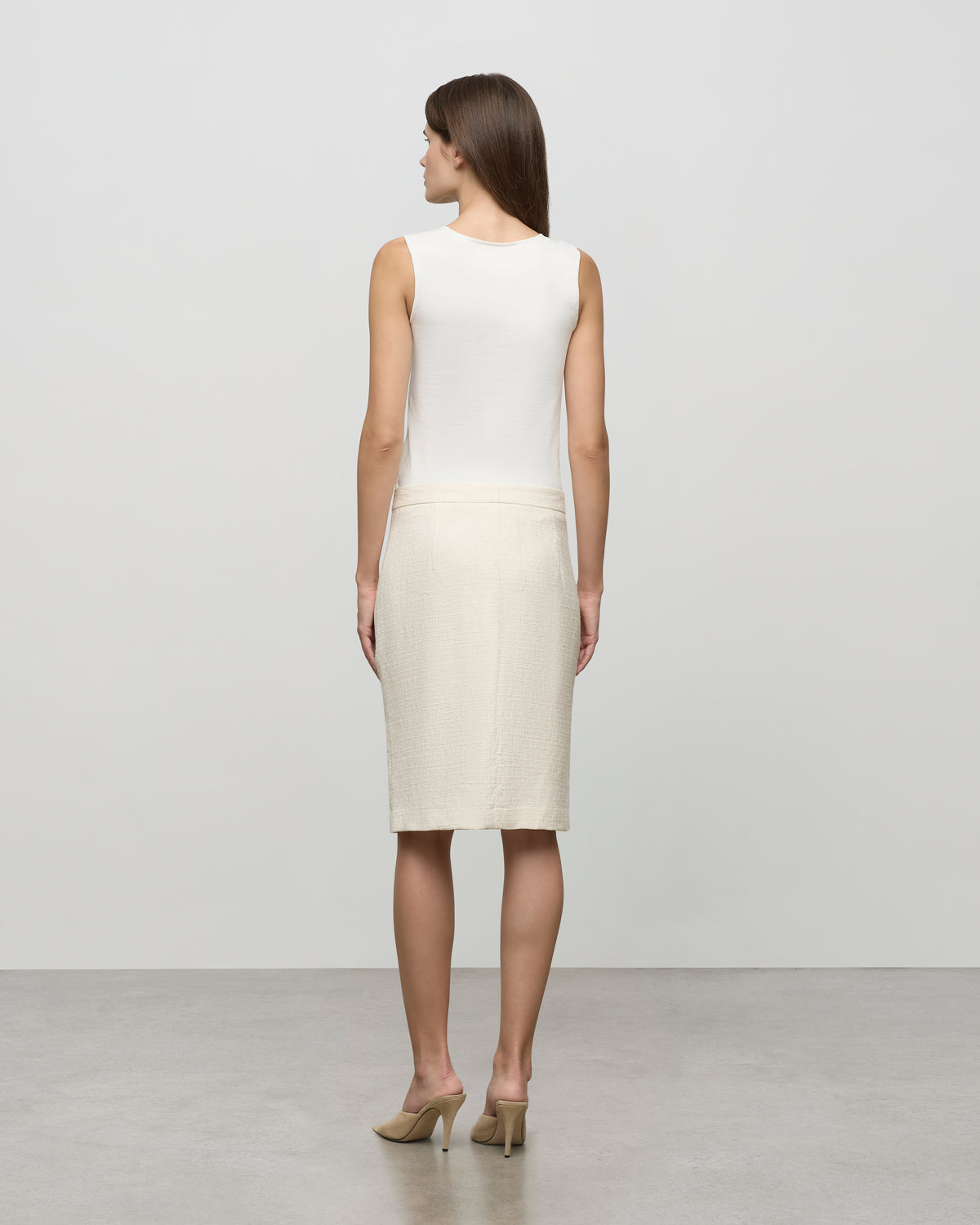 Scoop Neck Knit Tank in Ivory