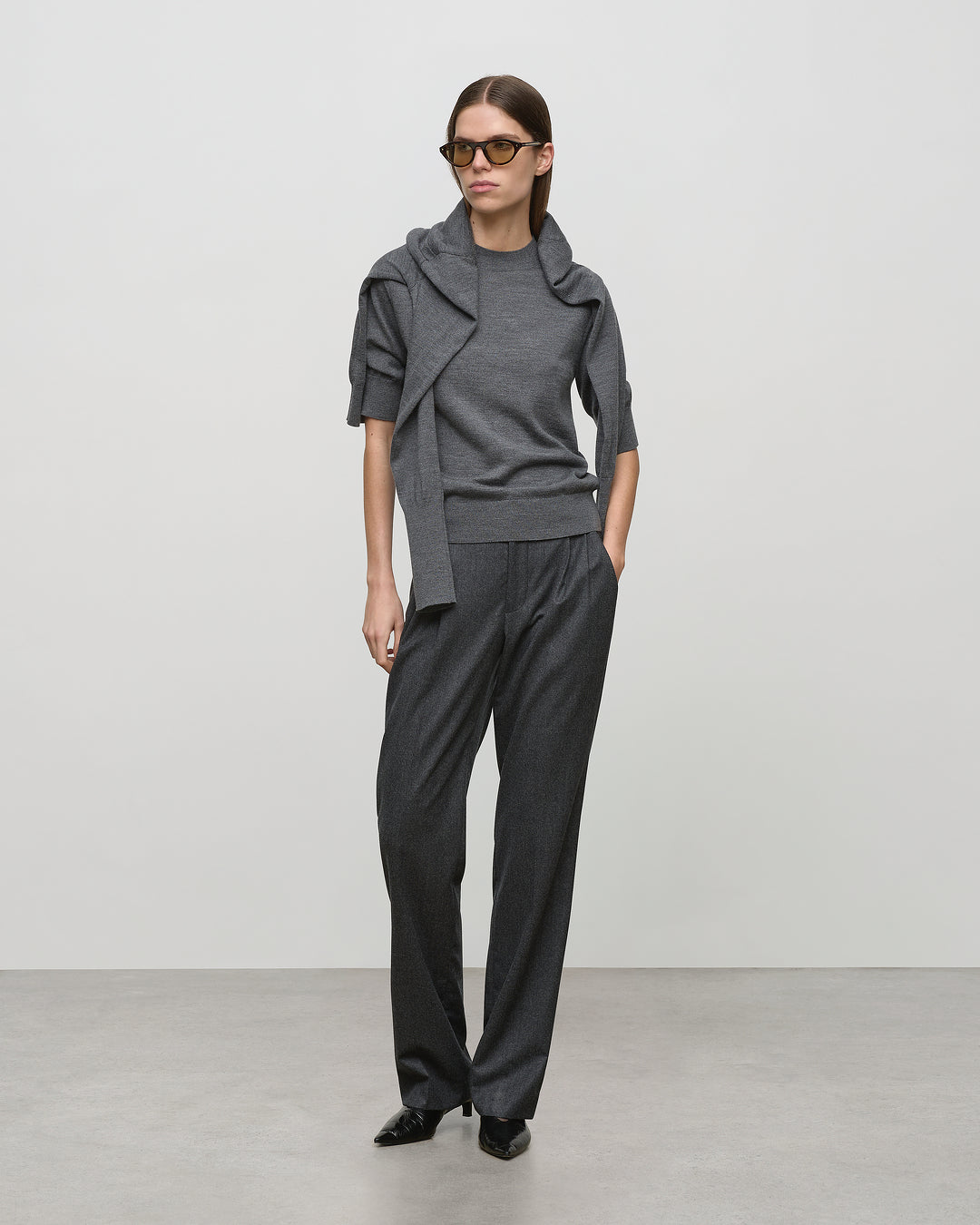 Eleanor Trouser in Charcoal Flannel
