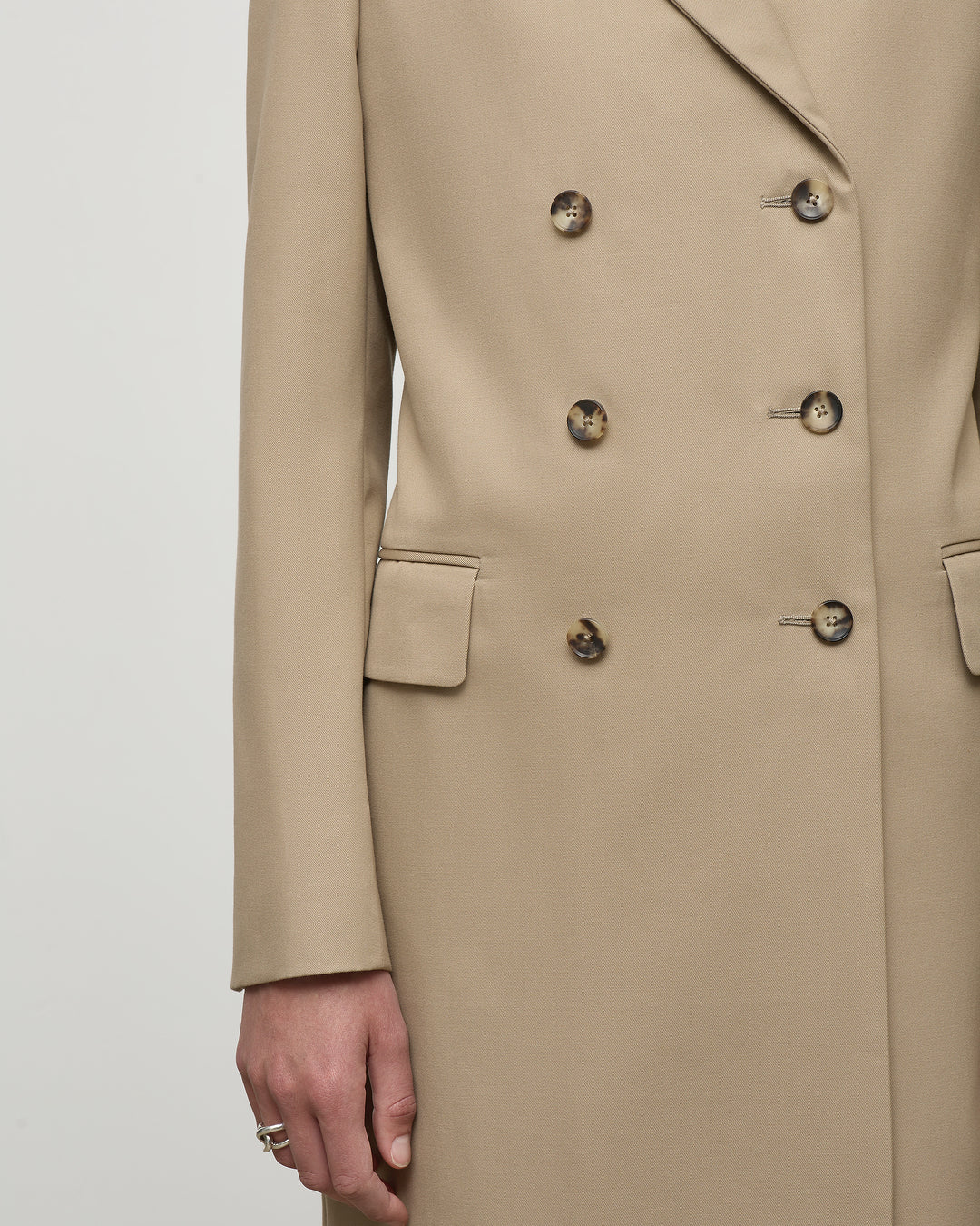 Double Breasted Trench Coat in Sandstone