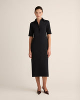 Organic Supima Crepe Polo Dress with Mint® in Vintage Navy