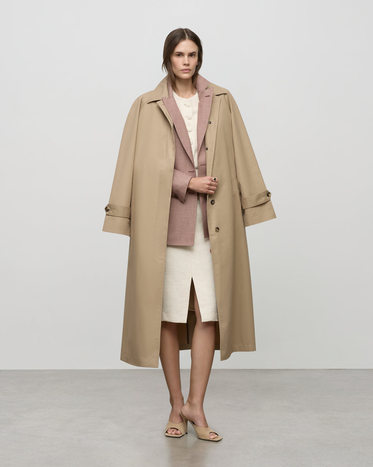 Jane Car Coat in Sandstone