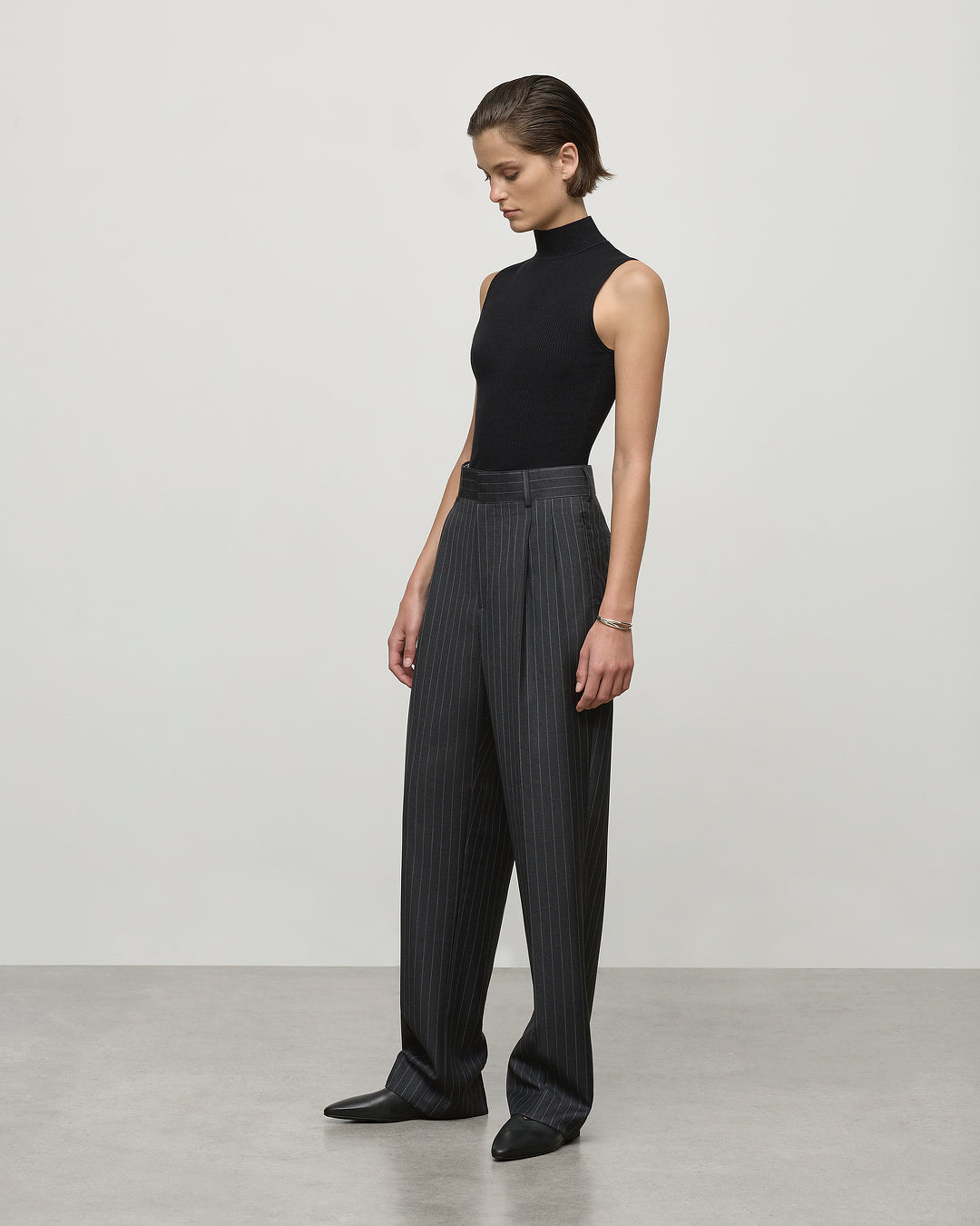 Georgina Trouser in Charcoal Pinstripe