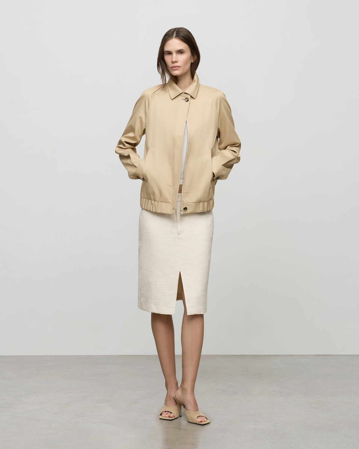 Bomber Jacket in Sandstone