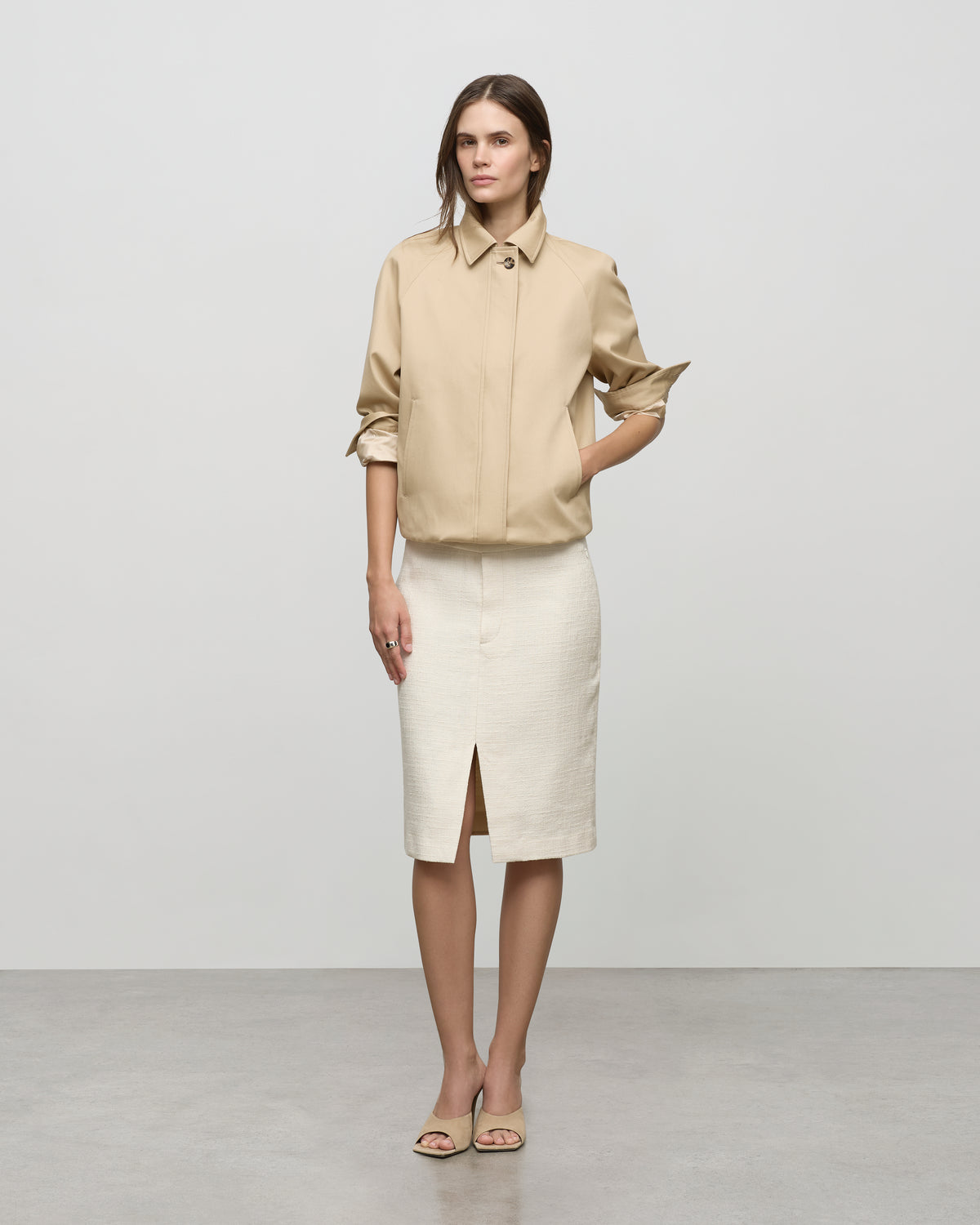 Bomber Jacket in Sandstone