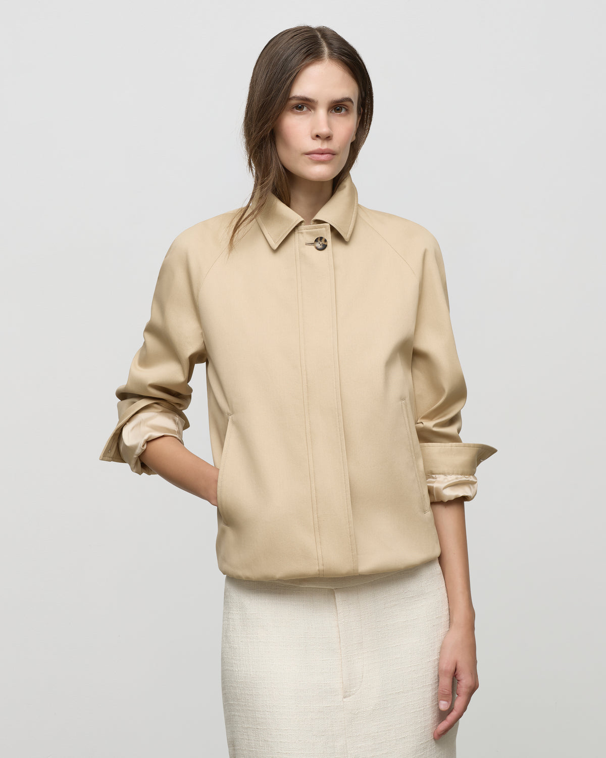 Bomber Jacket in Sandstone