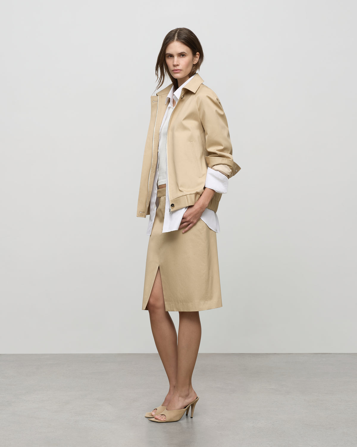 Bomber Jacket in Sandstone