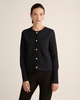Organic Supima Crepe Cardigan with Mint® in Vintage Navy