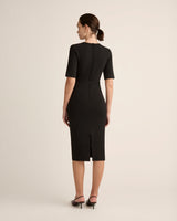 Organic Supima Crepe Midi Dress with Mint® in Black
