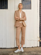 Maestro cropped pant in Ponte di Roma (Latte)