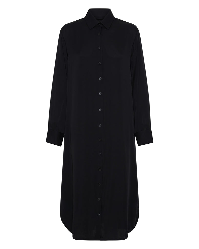 Storyteller shirt dress in washable silk (Black)